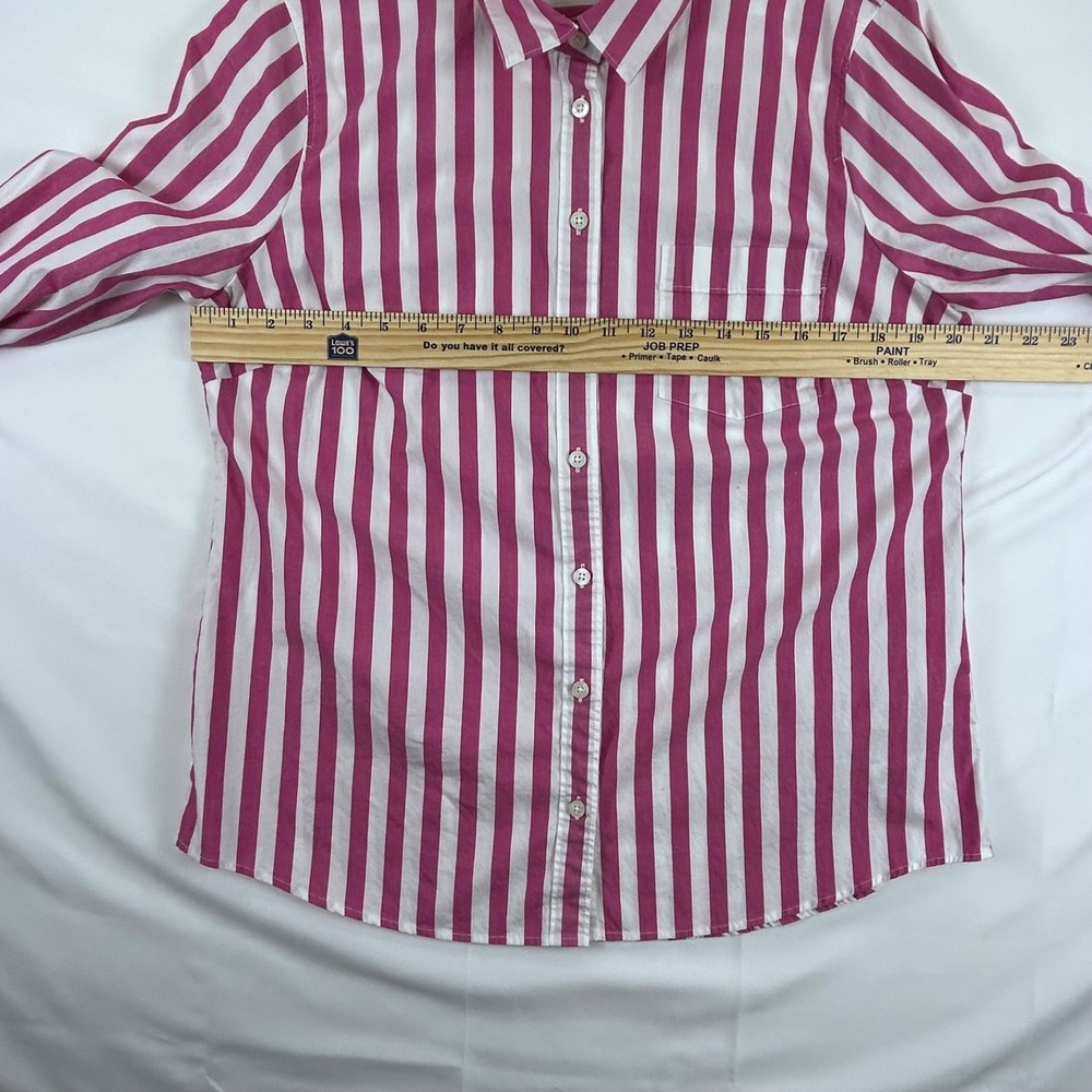 J. Crew Garcon Organic Cotton Striped Poplin Classic Button Down Shirt - size LG - Picture 7 of 10